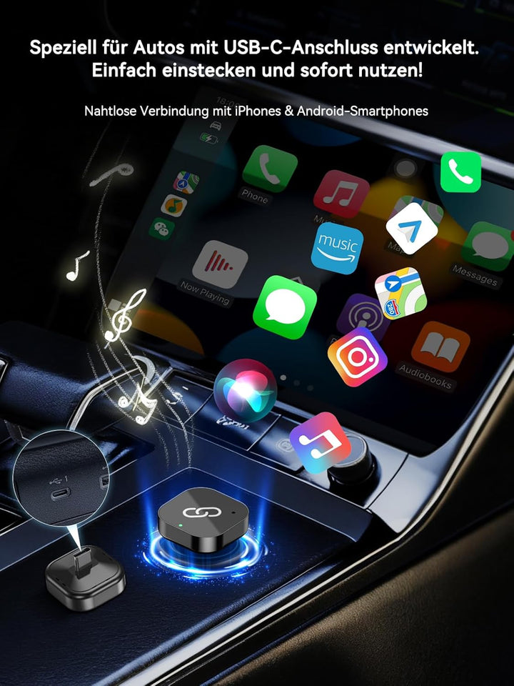 Spedal Android Auto Wireless CarPlay Apapter, Plug & Play Auto-Connect, Kompatibel mit Fahrzeugen ab