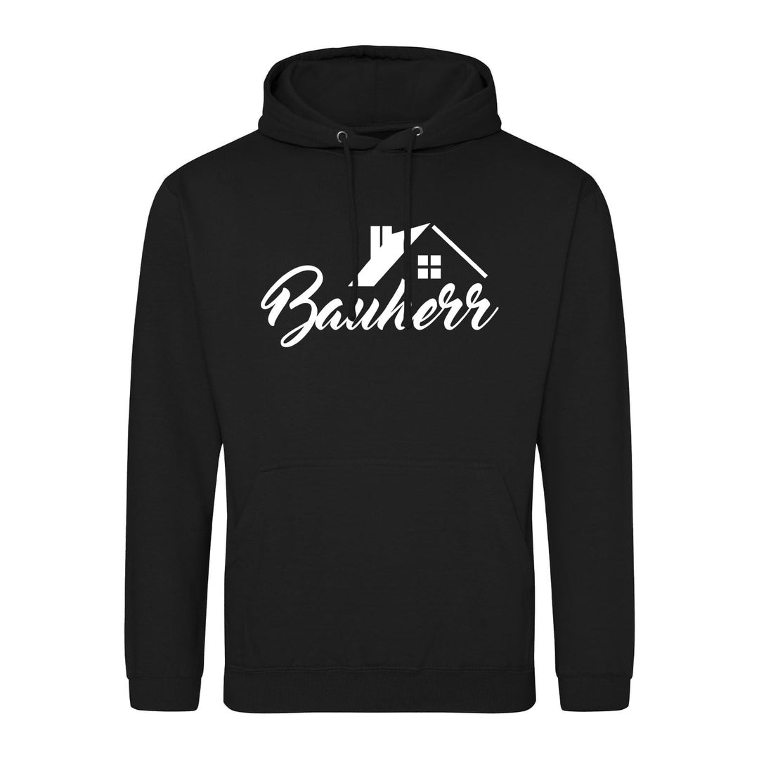 huuraa Unisex Hoodie Bauherr Schriftzug Pullover Vegan Grösse S-3XL mit Motiv für Hausbesitzer Gesch
