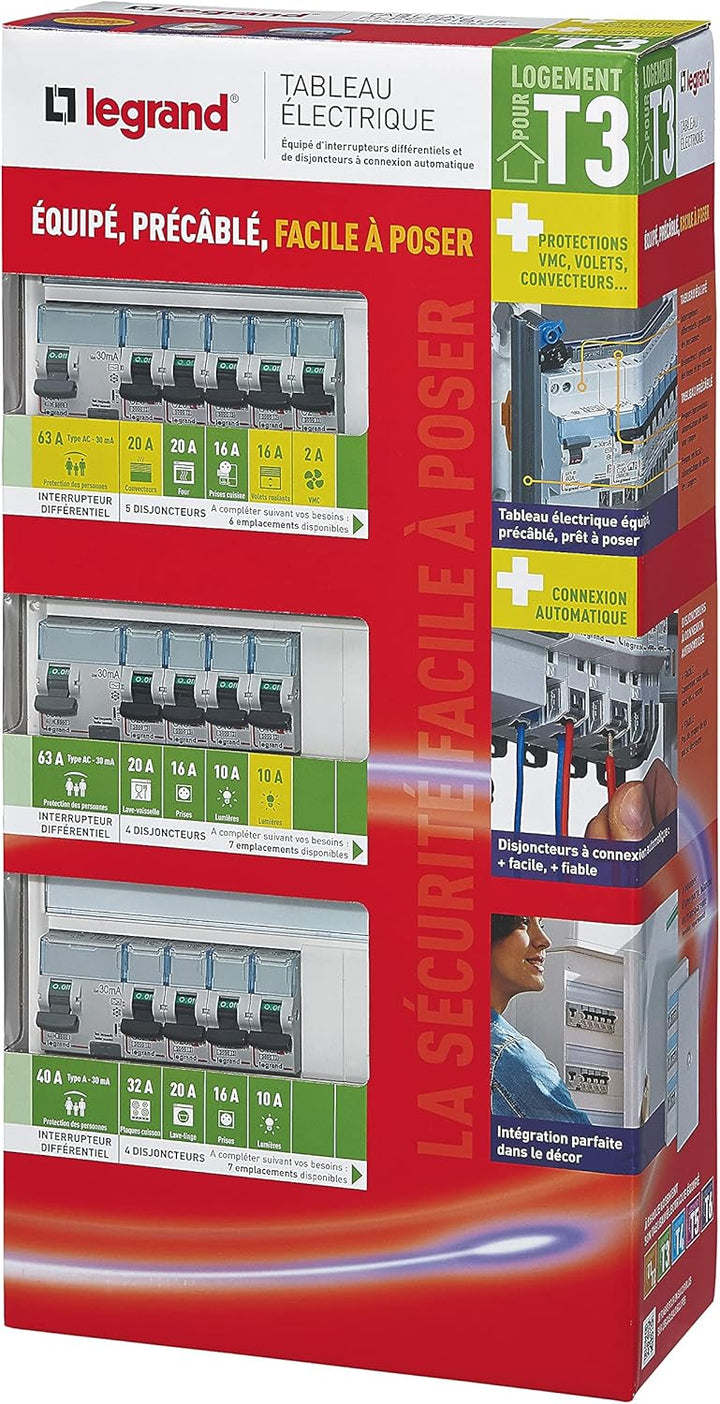 Legrand Elektrische Schalttafel, weiss, LEG93066, 400 voltsV T3 évolué, T3 évolué