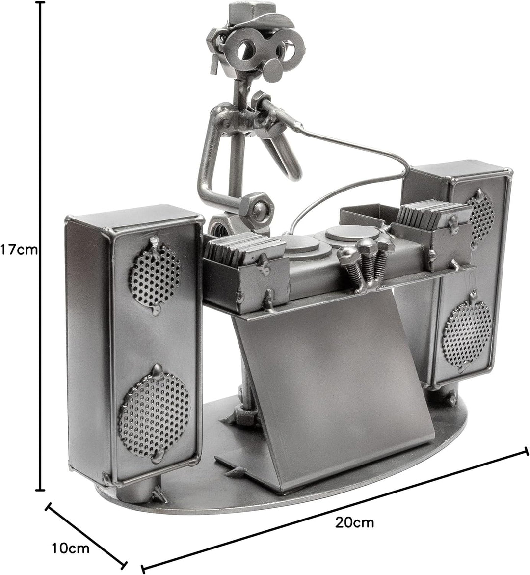 STEEMO Schraubenmännchen Diskjockey DJ Musik Geschenk Metall-Deko 20x10x17 cm