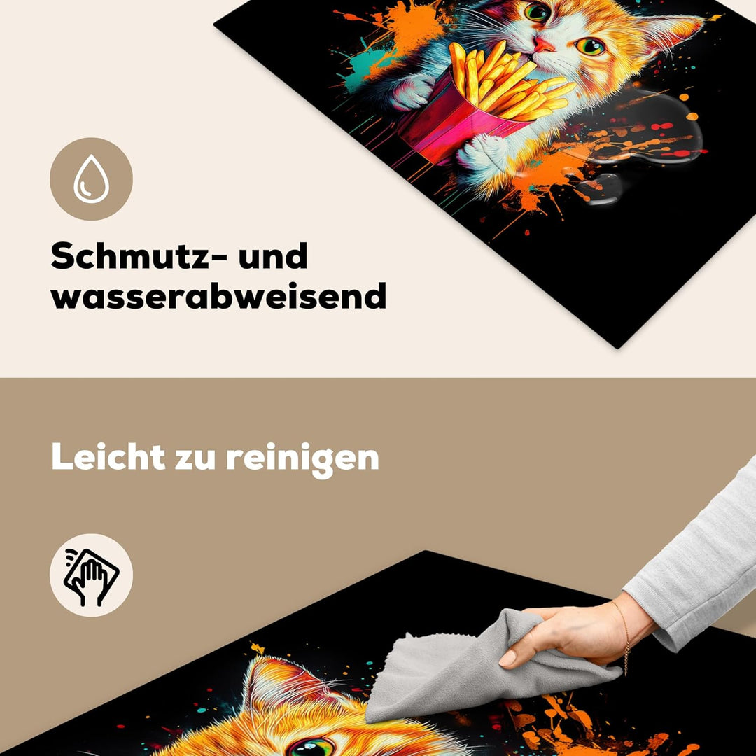 Herdabdeckplatte 80x52 cm Einteilig Ceranfeld Abdeckplatte für Induktionsschutz Ceranfeldabdeckung V
