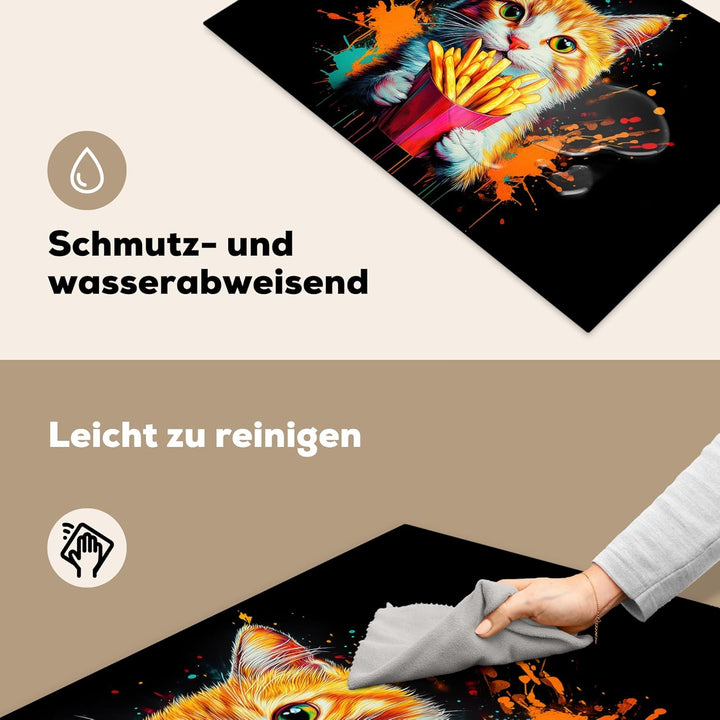 Herdabdeckplatte 80x52 cm Einteilig Ceranfeld Abdeckplatte für Induktionsschutz Ceranfeldabdeckung V