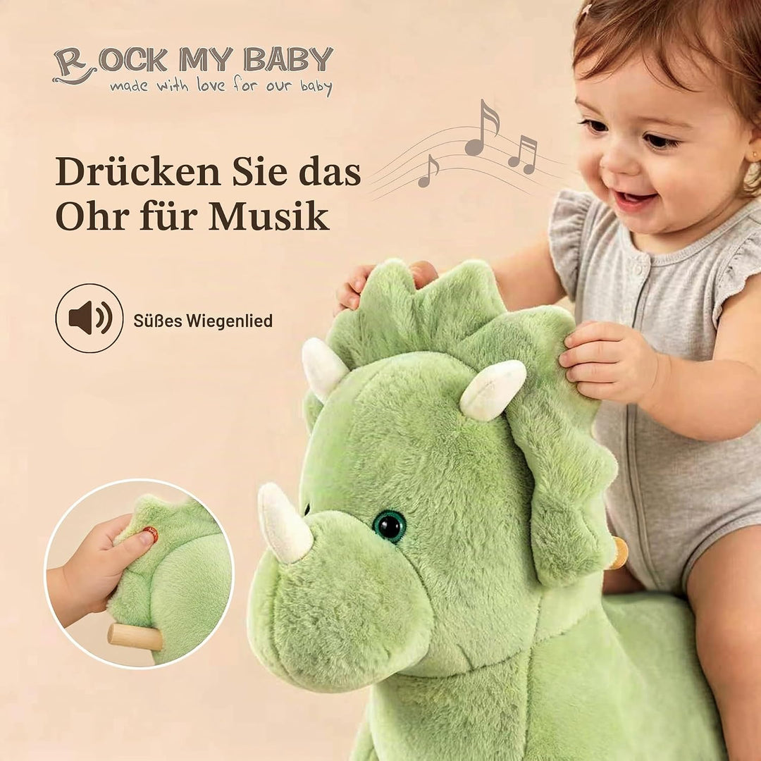 Plüsch Rocking Horse -Schaukeltier Schaukelpferd Schaukelspielzeug，CE、CPC Zertifizierung(Grün), grün