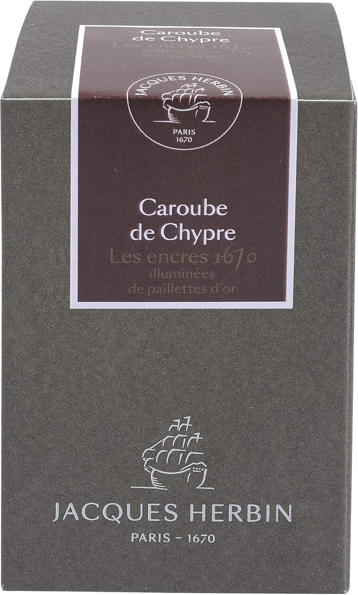 Jacques Herbin 13048T Tinte für Füller, 30 ml, mondstaubviolett Caroube de Chypre, Caroube de Chypre
