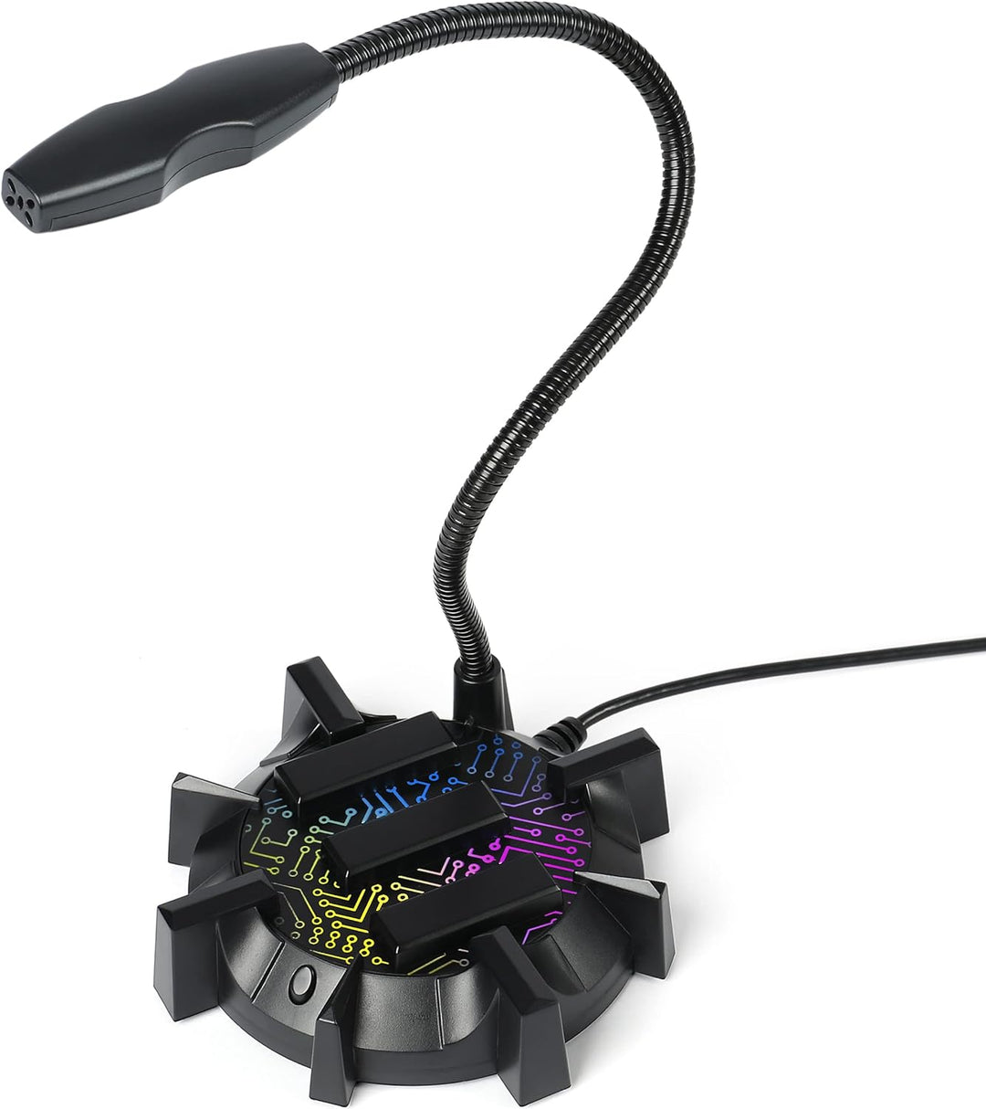 ENHANCE Gaming standmikrofon pc, Gaming-Zubehör, Kondensatormikrofon mit 360-Grad-Schwanenhals, RGB