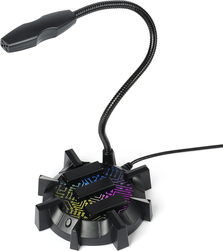 ENHANCE Gaming standmikrofon pc, Gaming-Zubehör, Kondensatormikrofon mit 360-Grad-Schwanenhals, RGB