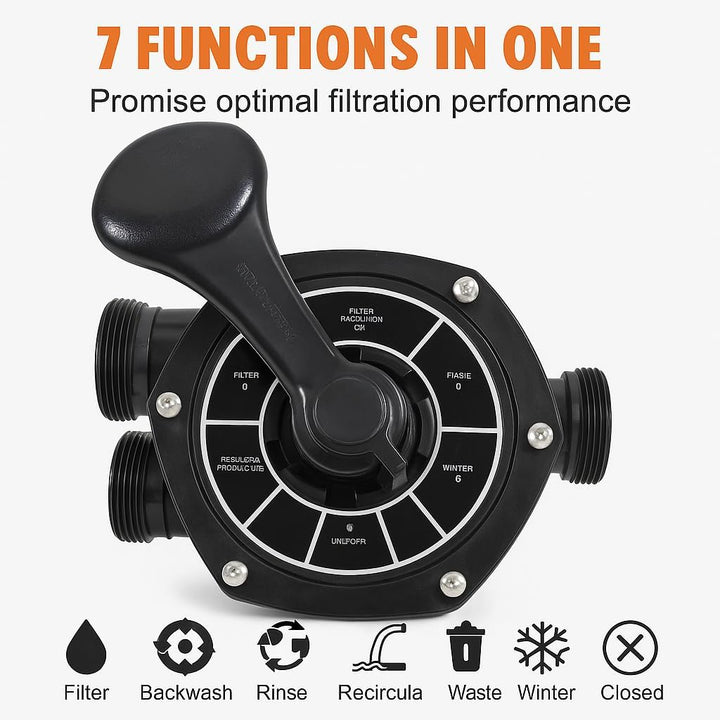Flotide MFS27 HDPE Sand Filter - 675mm Diameter, 18000 L/H Max Flow, 101.5 m³ Pool Capacity, 0.36 m²