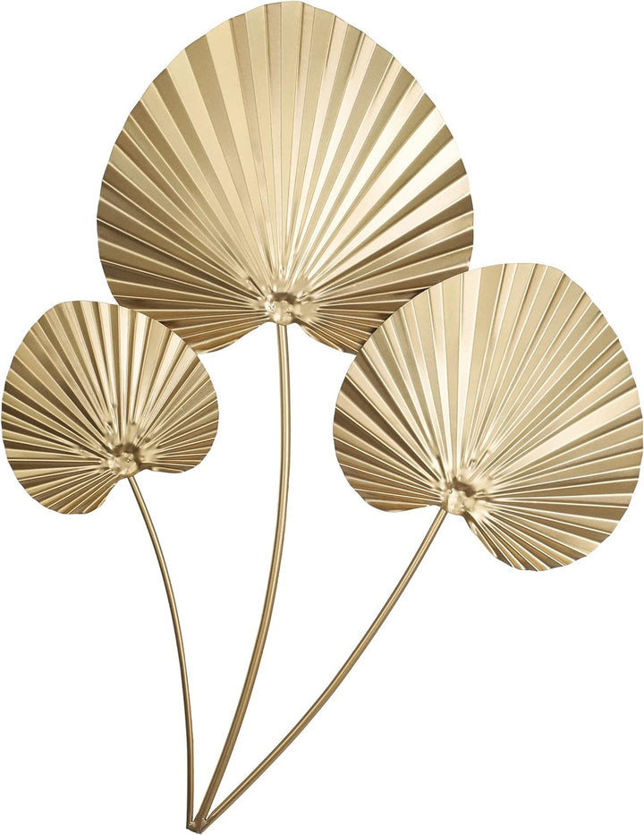 EGLO LIVING Wanddeko Chikuma, Elegantes 3D Wandbild im Blatt-Design, Wandobjekt aus Metall in Messin