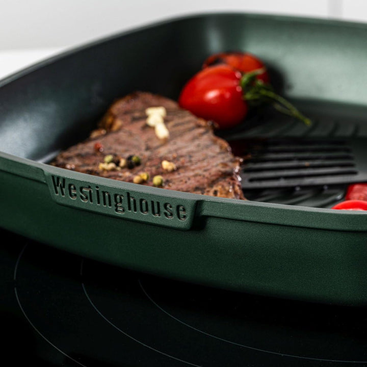 Westinghouse PERFORMANCE SERIES Grillpfanne, Grosse Bratpfanne 28 cm mit Edelstahl-Griff für Indukti
