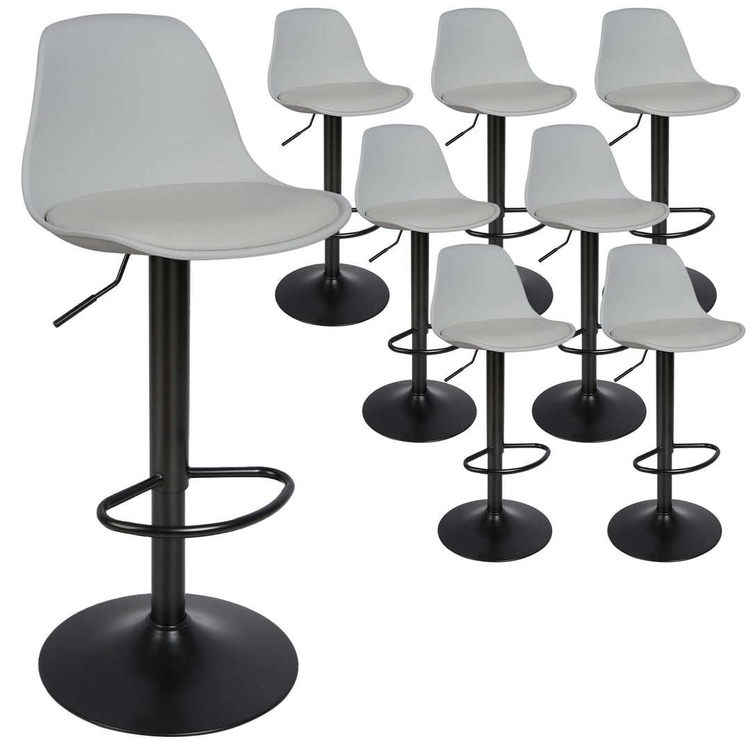 DDMINE 8er Set Barhocker mit Polster Gepolsterter Drehhocker mit Luftheber-Design, Kunstleder Barstu