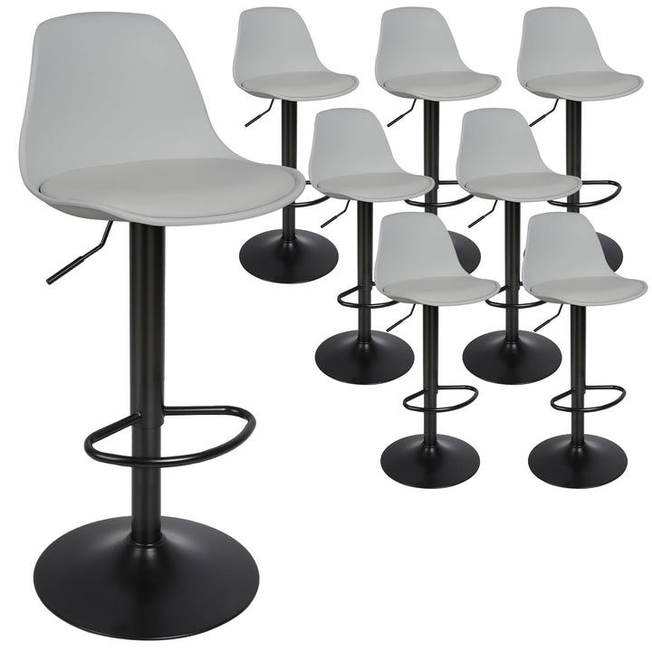 DDMINE 8er Set Barhocker mit Polster Gepolsterter Drehhocker mit Luftheber-Design, Kunstleder Barstu