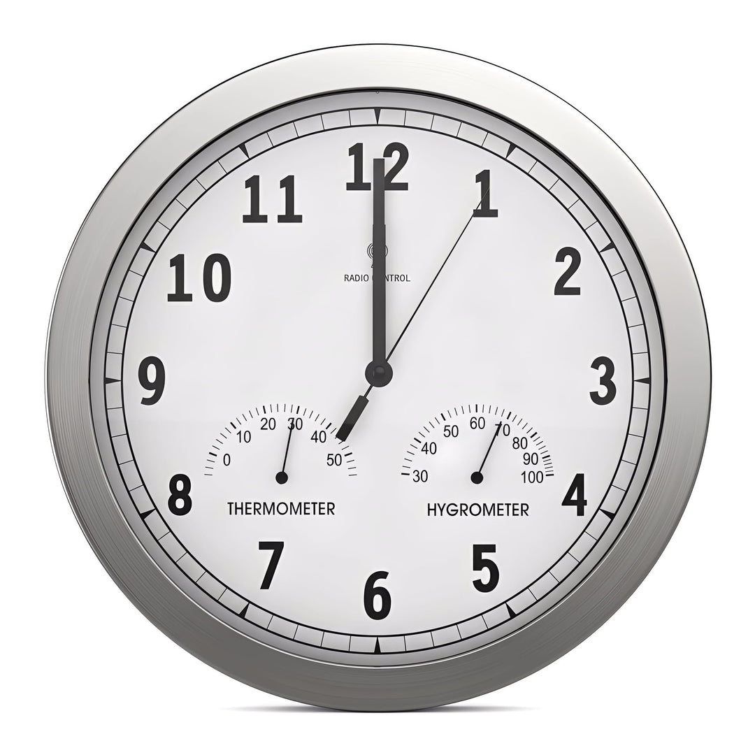bonVIVO Funk Wanduhr ohne Tickgeräusche - Grosse Küchenuhr - Funkuhr für Wand in Bad, Büro, Home Off