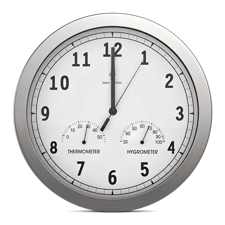 bonVIVO Funk Wanduhr ohne Tickgeräusche - Grosse Küchenuhr - Funkuhr für Wand in Bad, Büro, Home Off