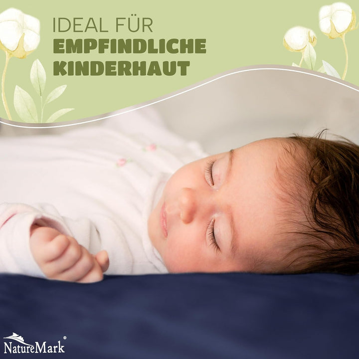 NatureMark Kinder Spannbettlaken 70x140 cm – Weiches Jersey, 100% Baumwolle, 2er Set für Babybett un