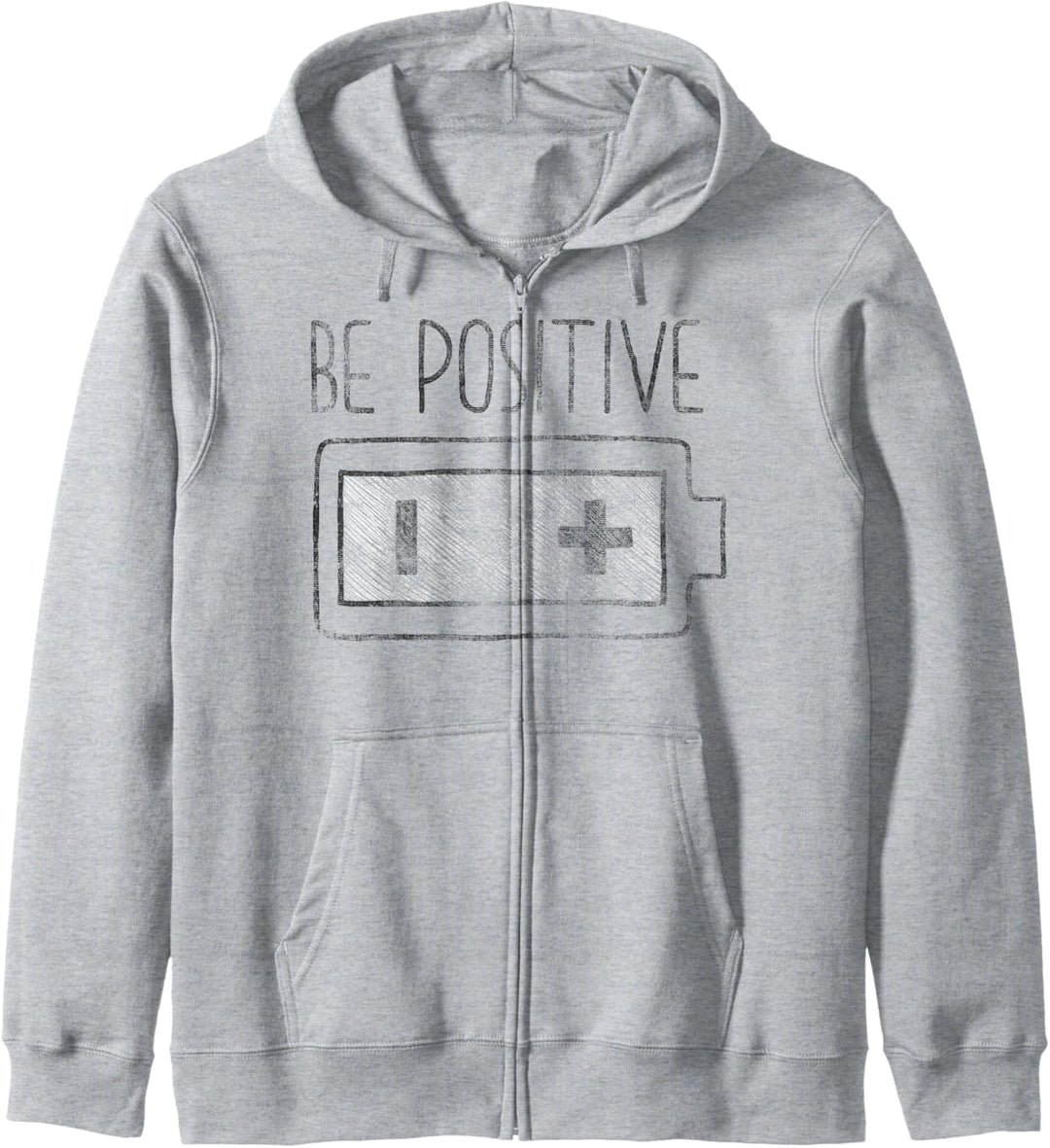 Trendy Be Positivie Plus And Minus Battery Sketch Kapuzenjacke