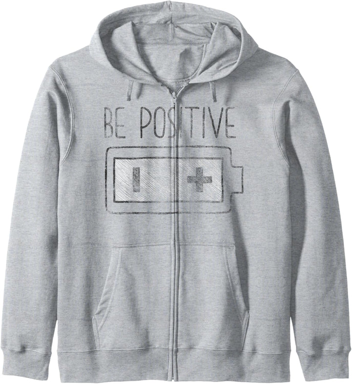 Trendy Be Positivie Plus And Minus Battery Sketch Kapuzenjacke
