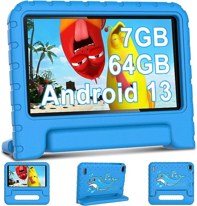 AOCWEI Tablet Android 13 7-Zoll für, 7GB RAM 64GB ROM/TF 512GB, Elterliche Kontrolle, Bildung + Spie