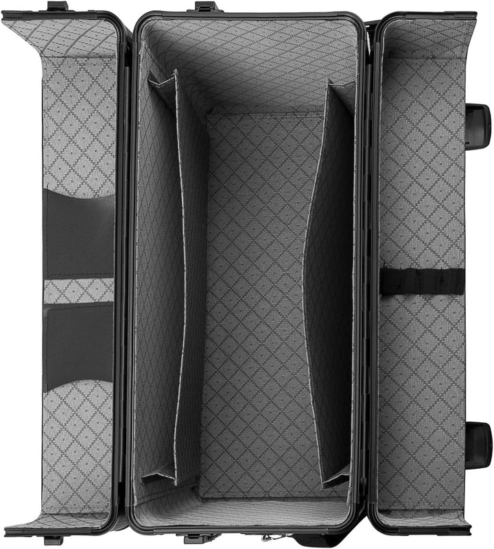 anndora Pilotenkoffer Businesskoffer TSA Schlösser Aluminium Oberfläche Schwarz, Schwarz
