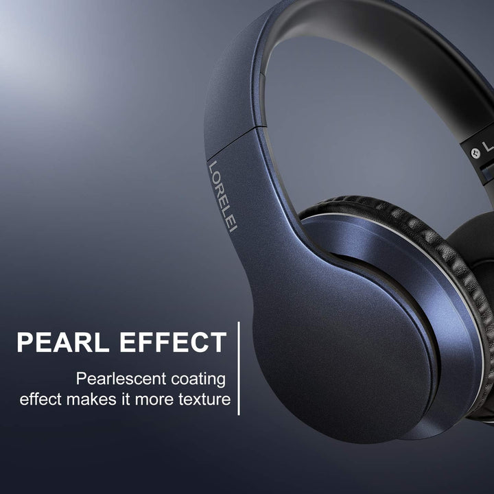 LORELEI X6 Over-Ear Headphones with Microphone, Lightweight Foldable & Portable Stereo Bass Headphon
