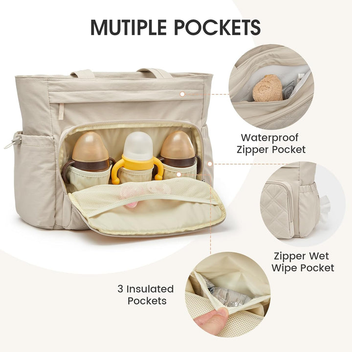 G4Free Packbare Sling-Tragetasche Wickeltasche Beige, Beige
