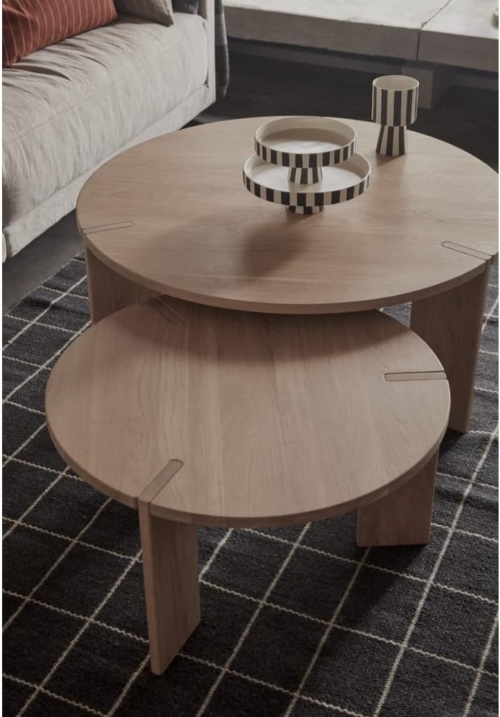 OYOY Living Toppu Tray Black / White Schale Dekoschale Rund Keramik Gestreift Schwarz Weiss 20x9 cm