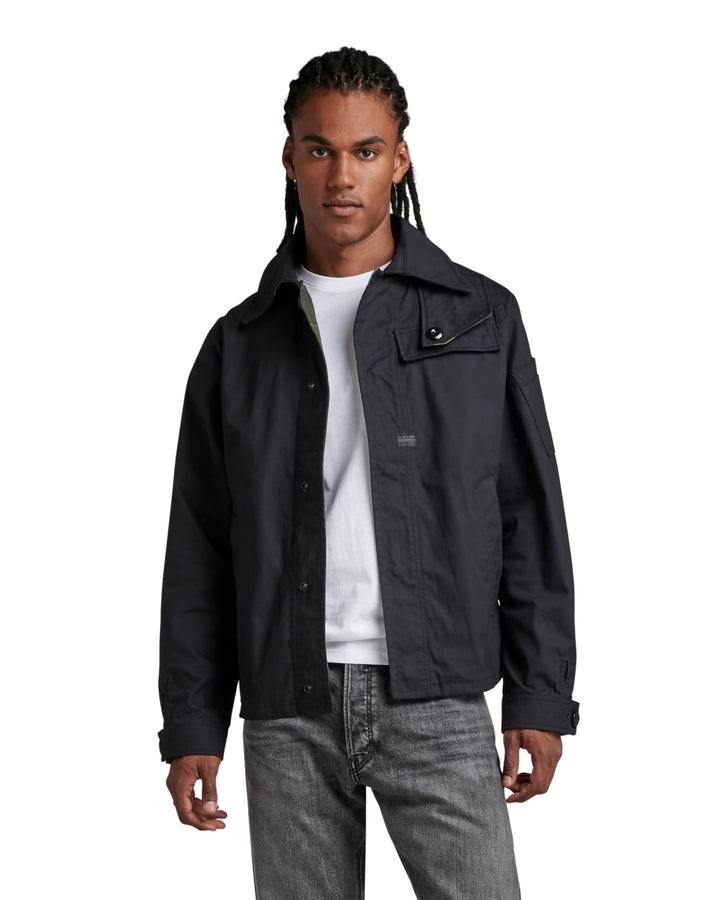 G-STAR Herren High Collar Overshirts L Schwarz (Caviar D21981-9288-d301), L Schwarz (Caviar D21981-9