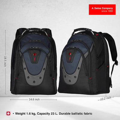 WENGER Ibex Laptop-Rucksack mit Tabletfach, Notebook bis 17 Zoll, Tablet bis 10 Zoll, Organizer, 23