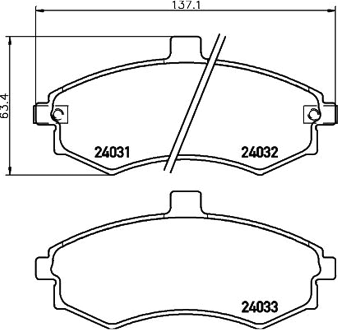 HELLA PAGID 8DB 355 010-481 Bremsbelagsatz - T1367 - Dicke/Stärke: 16.8mm - Bremssystem: Akebono - m