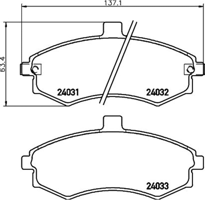HELLA PAGID 8DB 355 010-481 Bremsbelagsatz - T1367 - Dicke/Stärke: 16.8mm - Bremssystem: Akebono - m