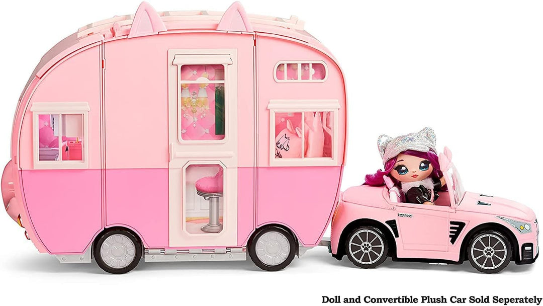 Na Na Na Surprise Kitty-Cat Camper - Pinkes Wohnmobil mit Katzenohren und -schwanz - 7 Spielbereiche
