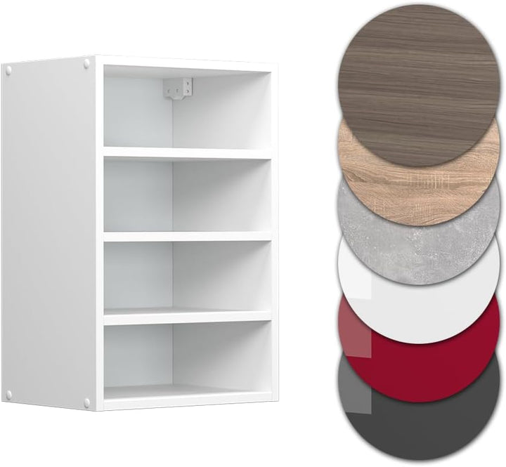 Vicco Hängeschrank R-Line, Weiss/Weiss, 40 cm Weiss Regalhängeschrank 40cm, Weiss Regalhängeschrank