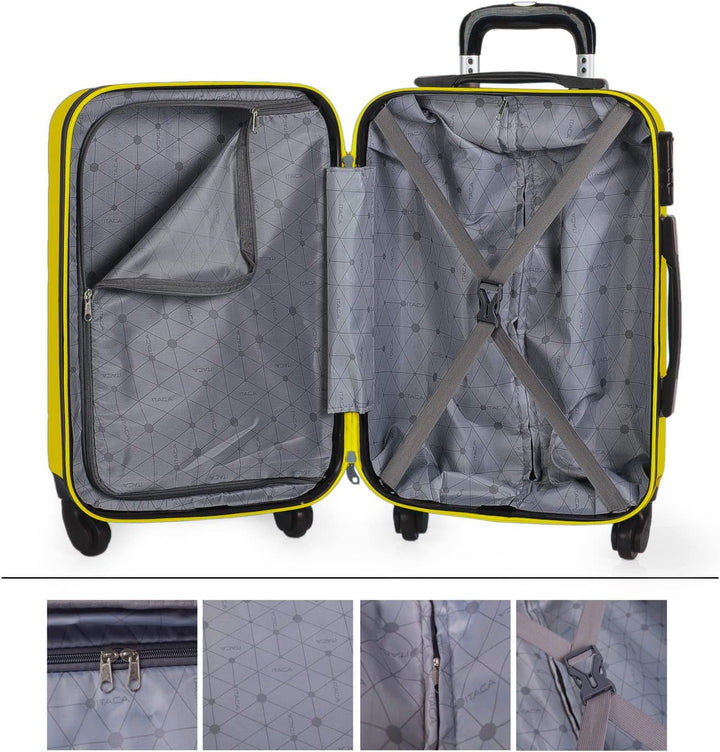 ITACA - Trolley Handgepäck Cabin Trolley Koffer Reisekoffer Hartschalenkoffer mit Zahlenschloss - Ka
