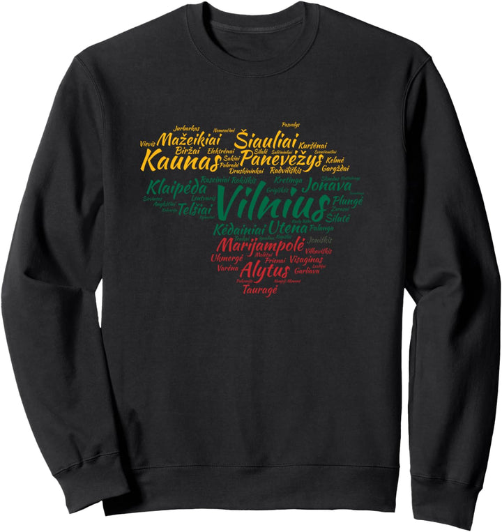 Litauen-Flagge mit litauischer Stadt nennt Wort-Kunst Sweatshirt