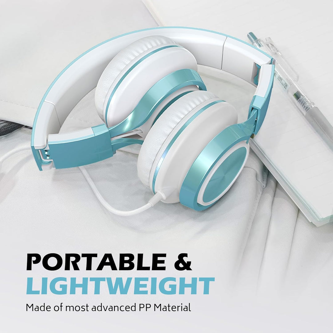 AILIHEN C8 Kopfhörer mit Kabel und Mikrofon, faltbar und verstellbar, On-Ear-Headsets, Lautstärkereg