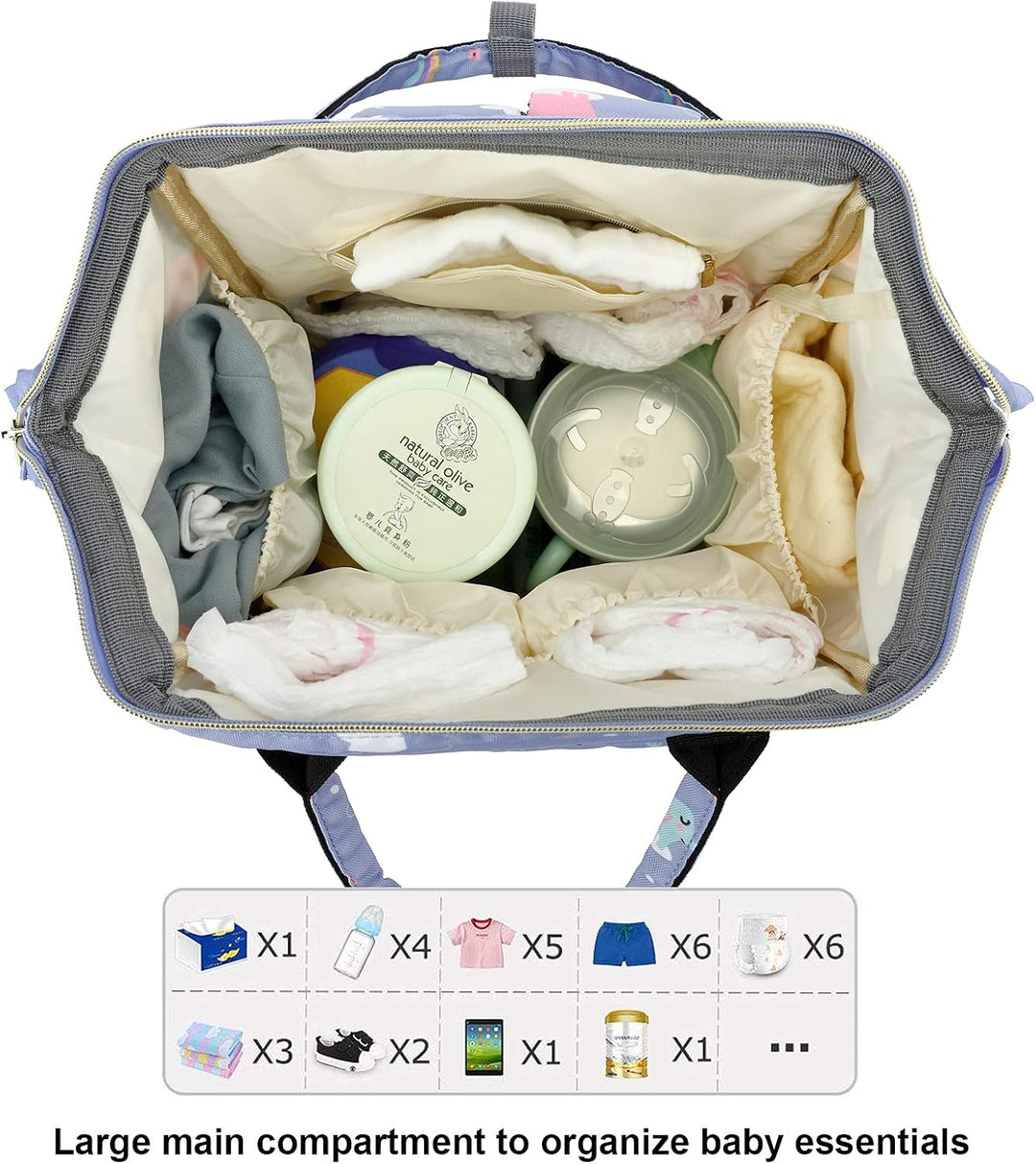 Wickeltasche Rucksack für Babys, Mädchen, Mutter, wasserdicht, grosse Windeltaschen für Frauen, Elef