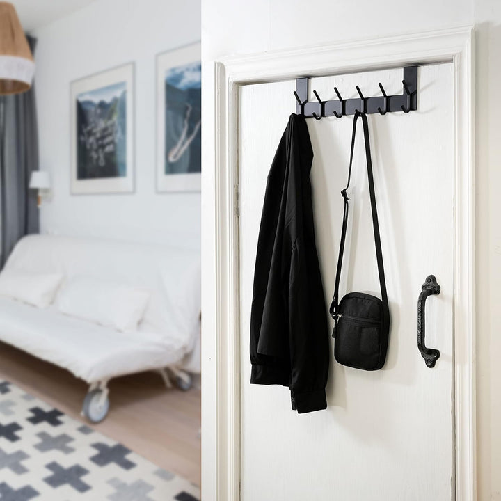 WEBI Türhaken zum Einhängen,Türgarderobe mit 6 Haken,Türaufhänger,Kleiderhaken Tür,Haken Tür,Türhake