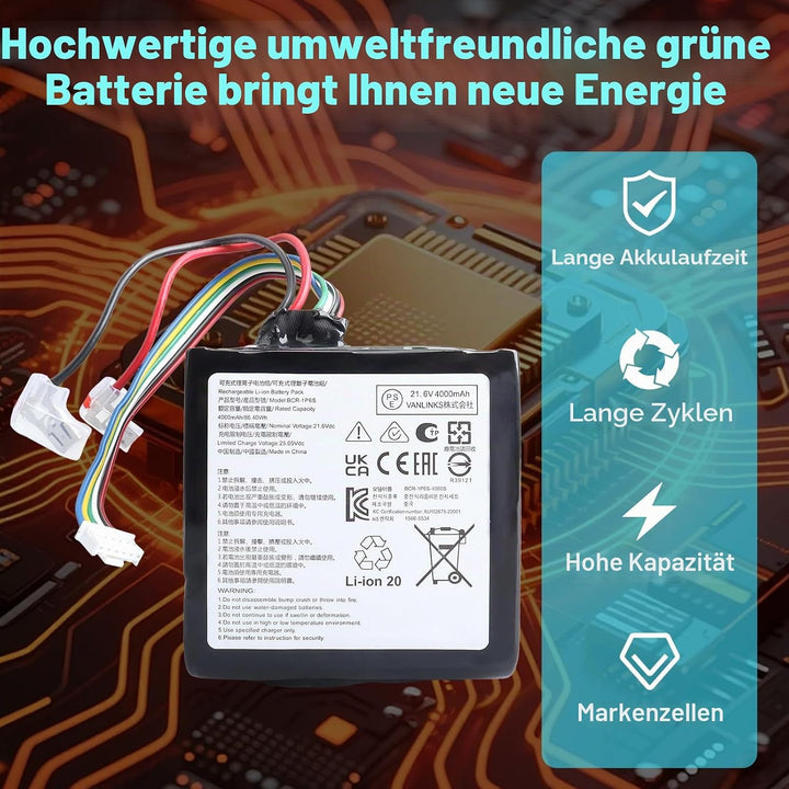 4000mAh Ersatz Akku Kompatibel mit Roborock A10+ultra/A10 Ultra E, Bieten Aussergewöhnliche, Erweite