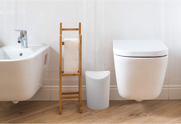 TATAY Mülleimer Bad, 6L Kapazität, Polypropylen, BPA frei, weiss. Massnahmen 19 x 19 x 28 cm Weiss 6