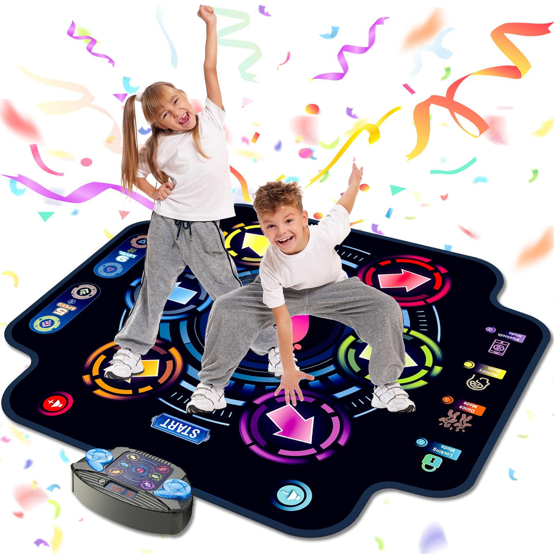 Tanzmatte für Kinder, Elektronisches Tanzmatte mit 6 Tasten und Bluetooth 9-Stufen, Musikspielzeug G