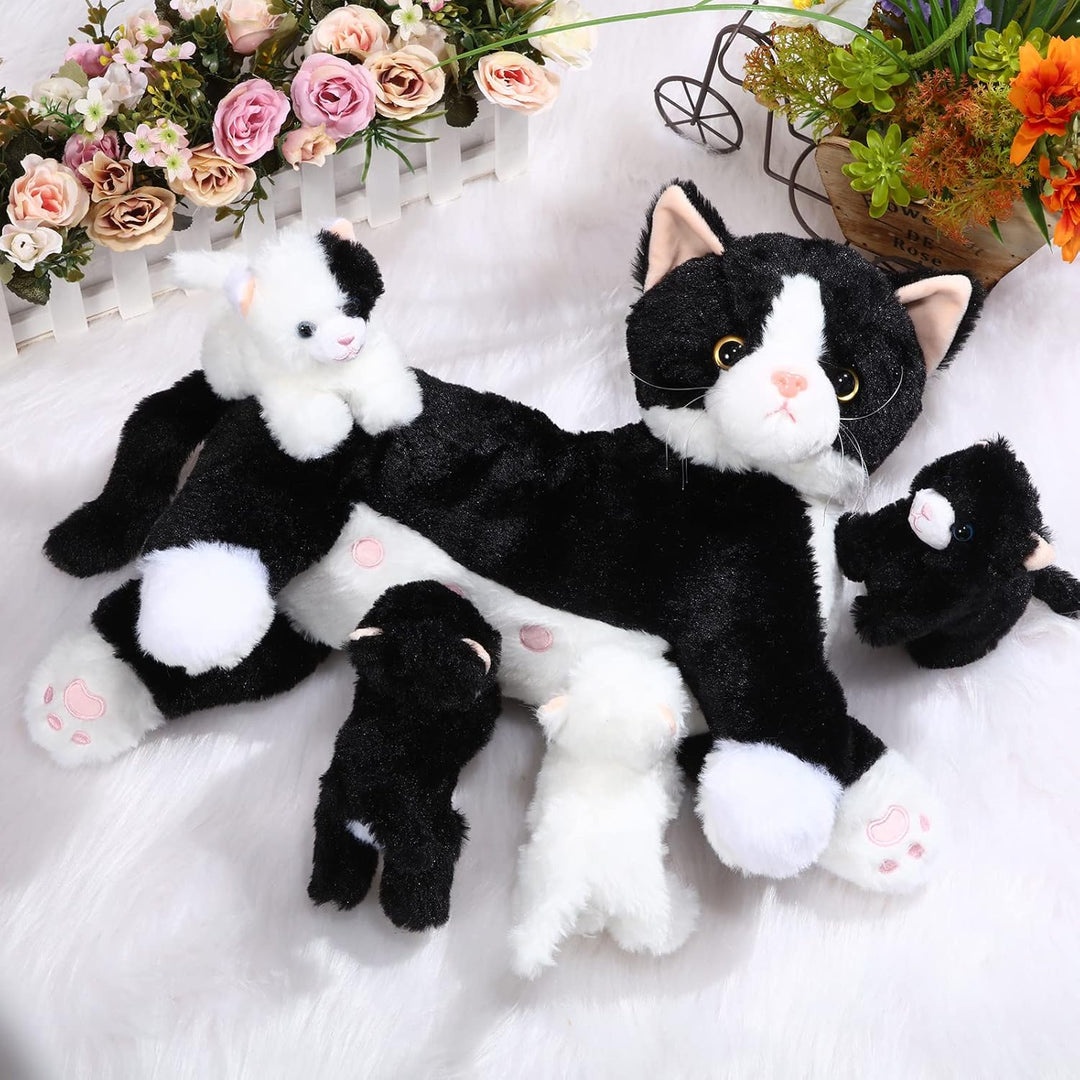 Skylety Pflegendes Katze Stofftier Mit Plüsch Kätzchen Kuscheltier Plushie Kätzchen Mama Katze Plues