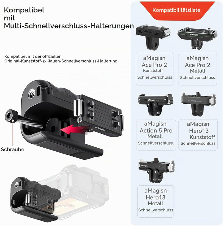 Xplorer Grip Kit für GoPro/DJI/Insta360 Action Kamera, Fotografieren Handgriff Handle Zubehör für Go