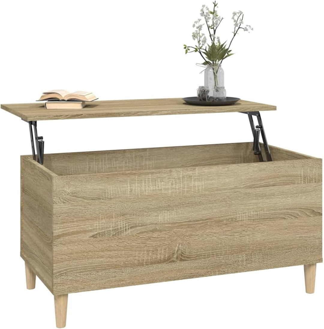 Tidyard Couchtisch Kaffeetisch mit Höhenverstellbar Beistelltisch mit Ablagefach Sofatisch Wohnzimme