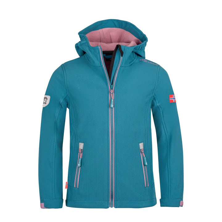 Trollkids Adult, Mädchen, Kinder, Jungen Funktionsjacke Fjord 164 Blaugrün/Violett, 164 Blaugrün/Vio