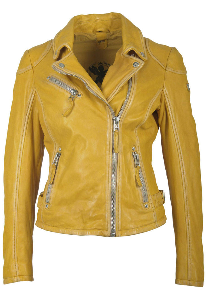 Gipsy Damen Lederjacke PGG LABAGV Reverskragen S Gelb, S Gelb