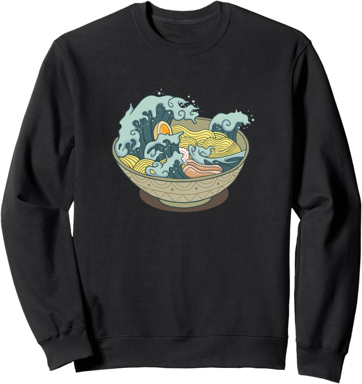 Anime Ramen The Great Wave of Kanagawa - Die Grosse Welle Sweatshirt