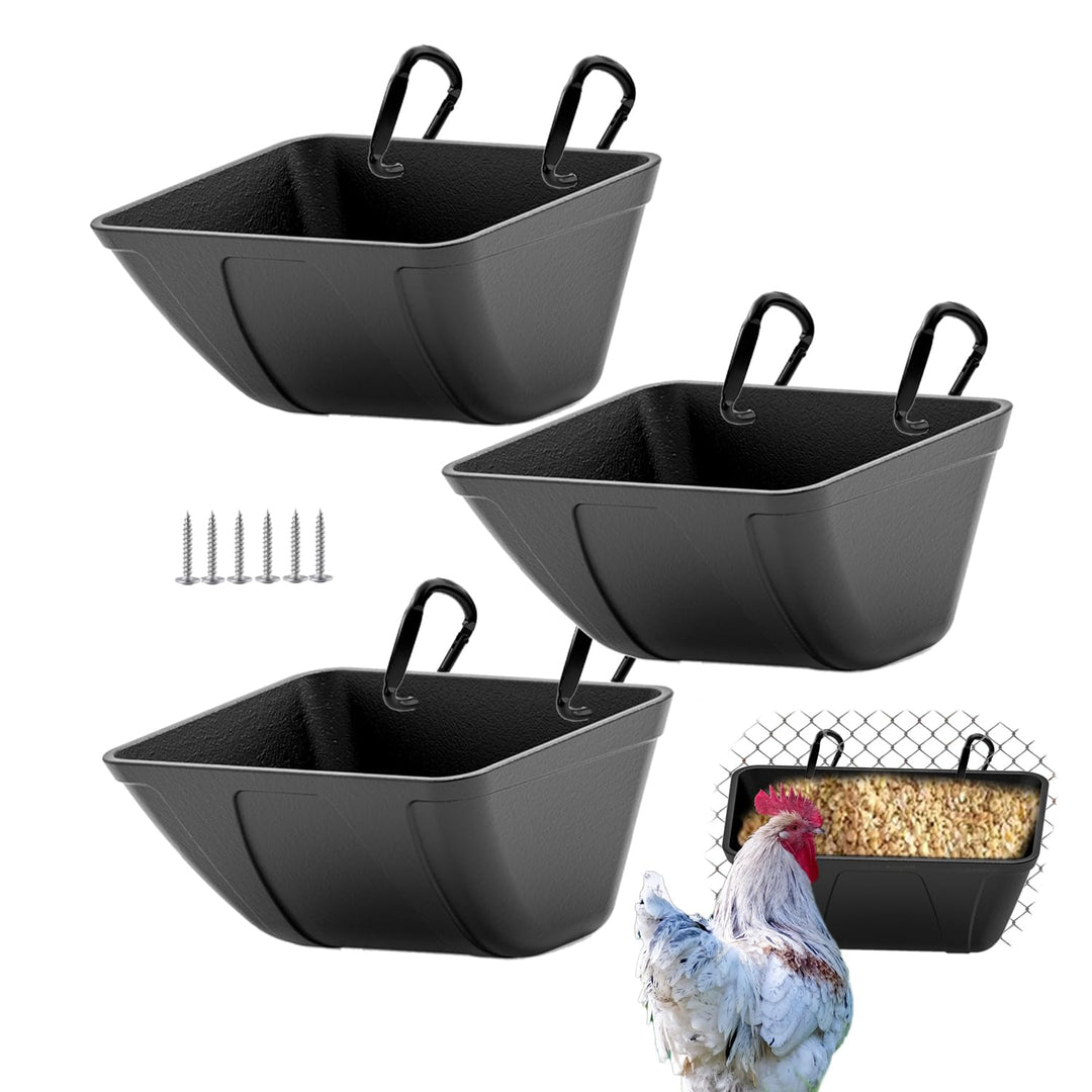 mozoba Hängender Hühner-Futterspender für Ziegen, Schafe, Hirsch, Geflügel, Enten, Hühnerzaun, Futte