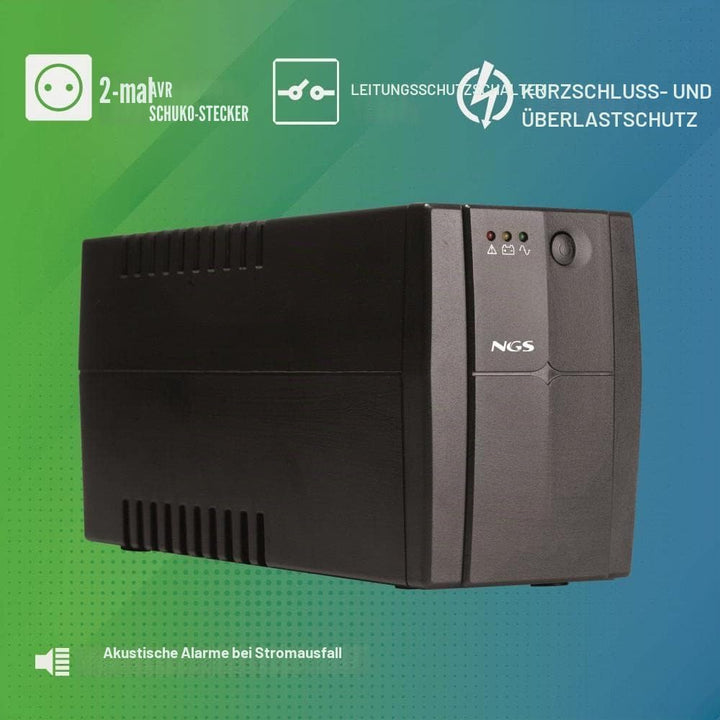 NGS FORTRESS900V3 - Unterbrechungsfreie Stromversorgung USV, Off Line UPS 600 VA, konstante Ausgangs