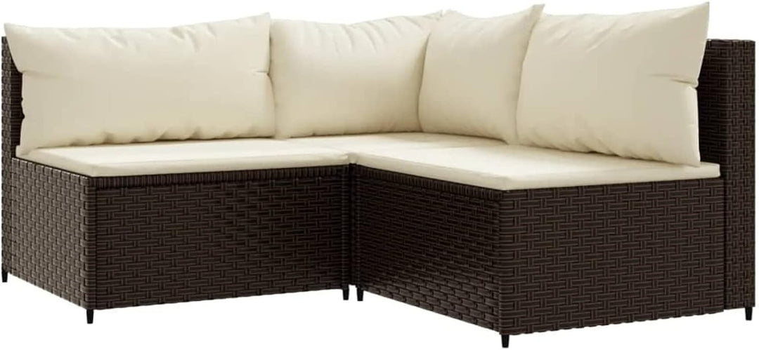 Tidyard 4-TLG. Gartensofa Gartenmöbel Set Garten-Sofagarnitur Garten-Lounge-Set mit Kissen Gartenlou