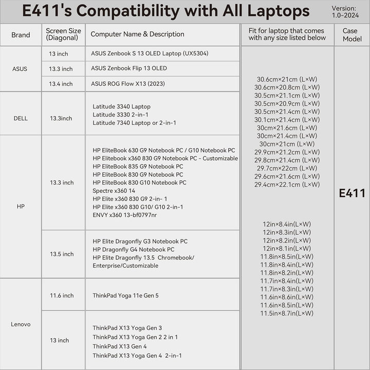 Smatree 13-14 Zoll Laptop-Tasche für ASUS Zenbook A14 UX3407 Copilot+PC, für Zenbook Flip 13 OLED UX