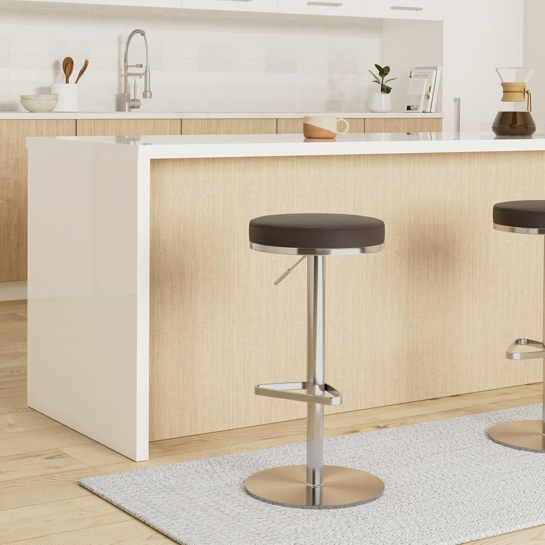 FineBuy Barhocker Edelstahl höhenverstellbare Sitzhöhe 57-82 cm, Barstuhl Modern 360° Drehbar, Trese